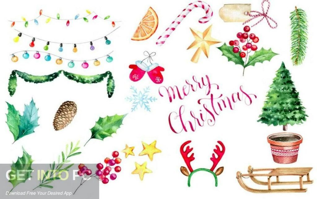 CreativeMarket – Watercolor Christmas Bundle